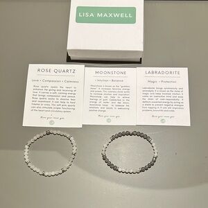 Rose Quartz & Moonstone Labradorite Beaded Bracelet Set -